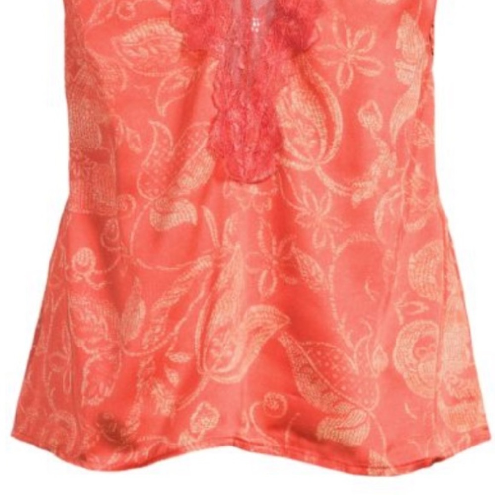 Free People size S Coral floral print strappy sleeveless Off The Coast Camisole - Picture 10 of 16